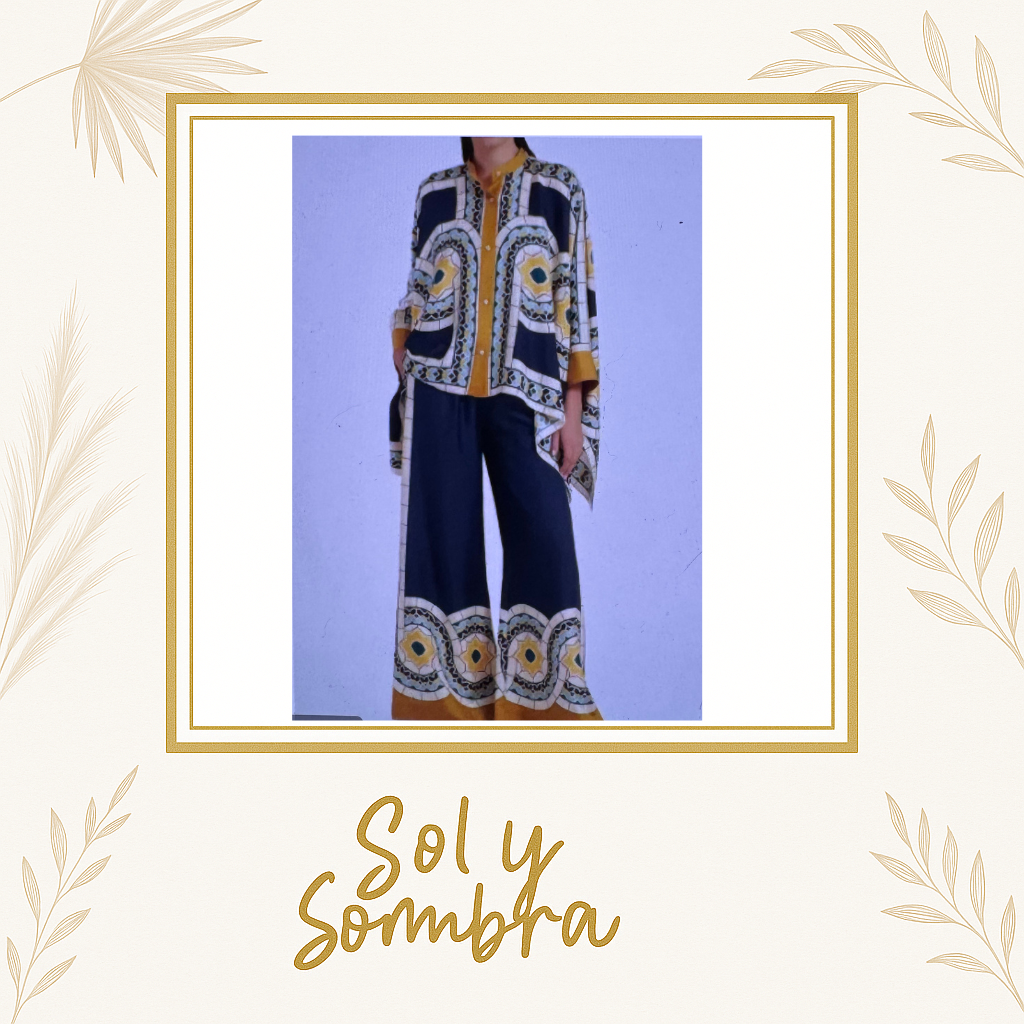 Conjunto Estampado Navy y Oro