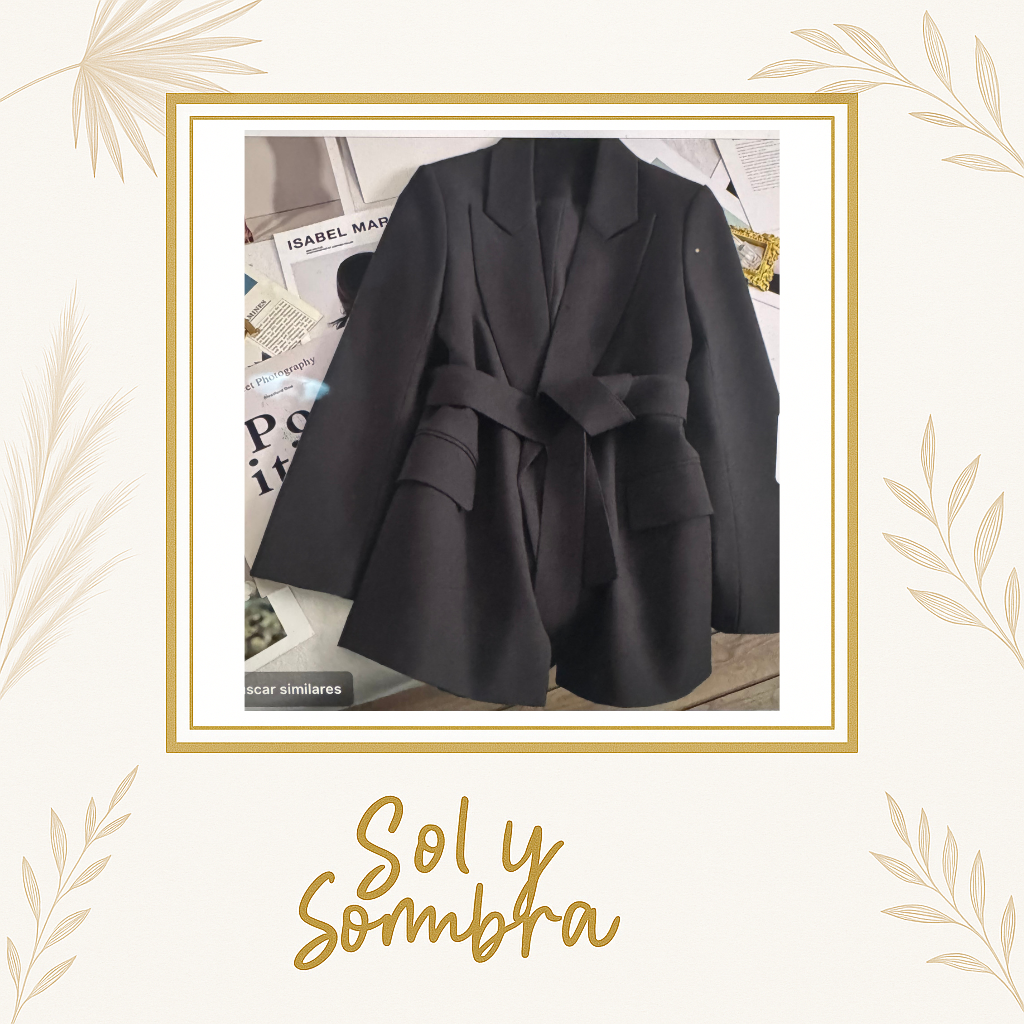 Chamarra estilo blazer con cinturón