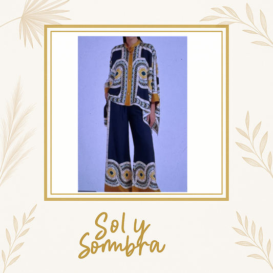 Conjunto Estampado Navy y Oro