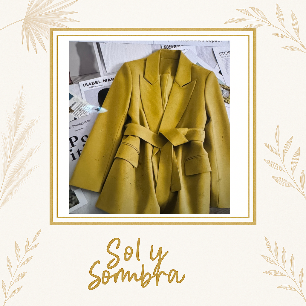 Chamarra estilo blazer con cinturón