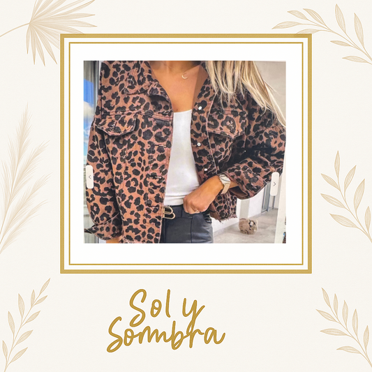 Chamarra Animal Print Oversize